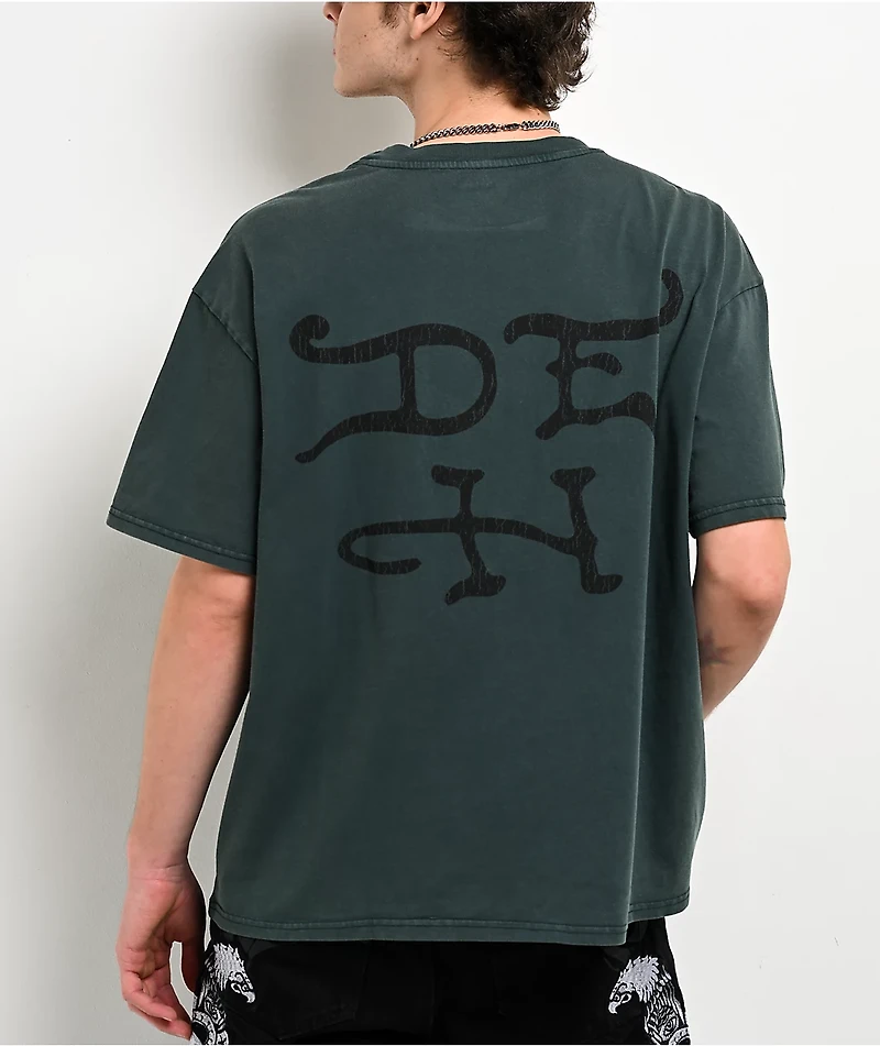 Ed Hardy Skull Snakes Rhinestone Hunter Green T-Shirt