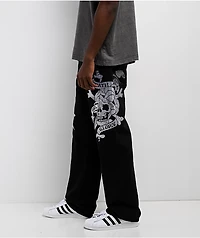 Ed Hardy Skulls Black Baggy Denim Jeans