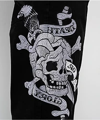 Ed Hardy Skulls Black Baggy Denim Jeans