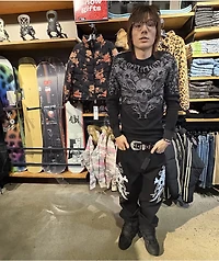 Ed Hardy Skulls Black Baggy Denim Jeans