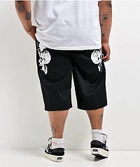 Ed Hardy Skulls Black Twill Shorts