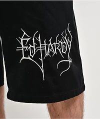 Ed Hardy Skulls Black Twill Shorts