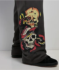Ed Hardy Skulls Grey Wash Baggy Sweatpants