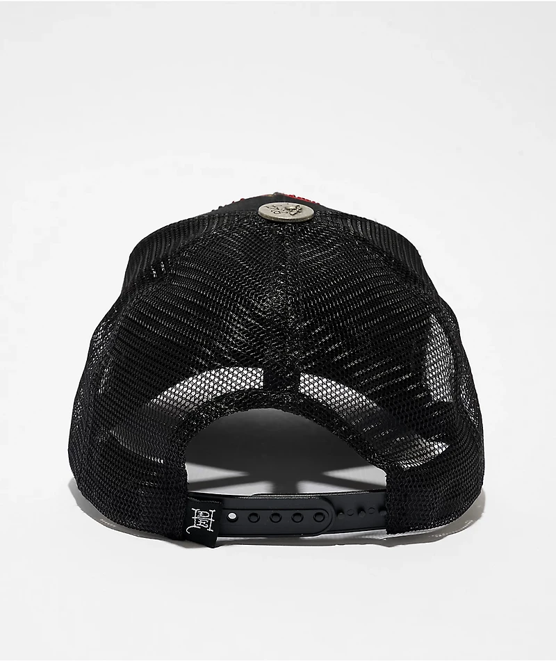 Ed Hardy Skulls Rhinestone Black Trucker Hat