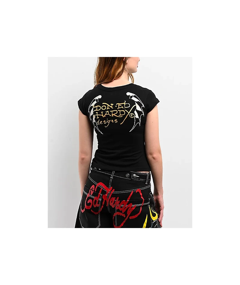 Ed Hardy Snake Dagger Black T-Shirt