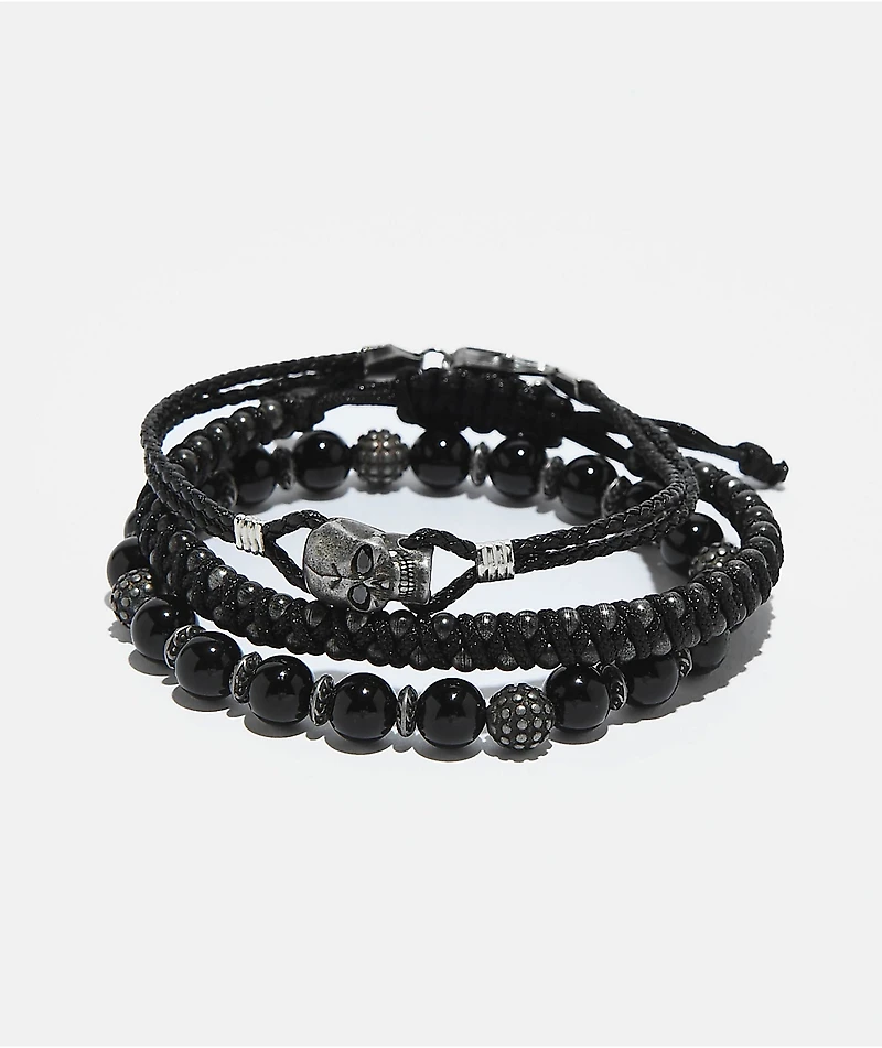 Ed Hardy Stainless Steel Skull Bracelet Set