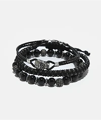 Ed Hardy Stainless Steel Skull Bracelet Set