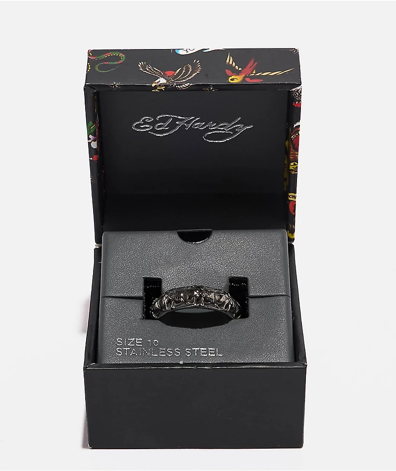 Ed Hardy Stainless Steel Skull Ring