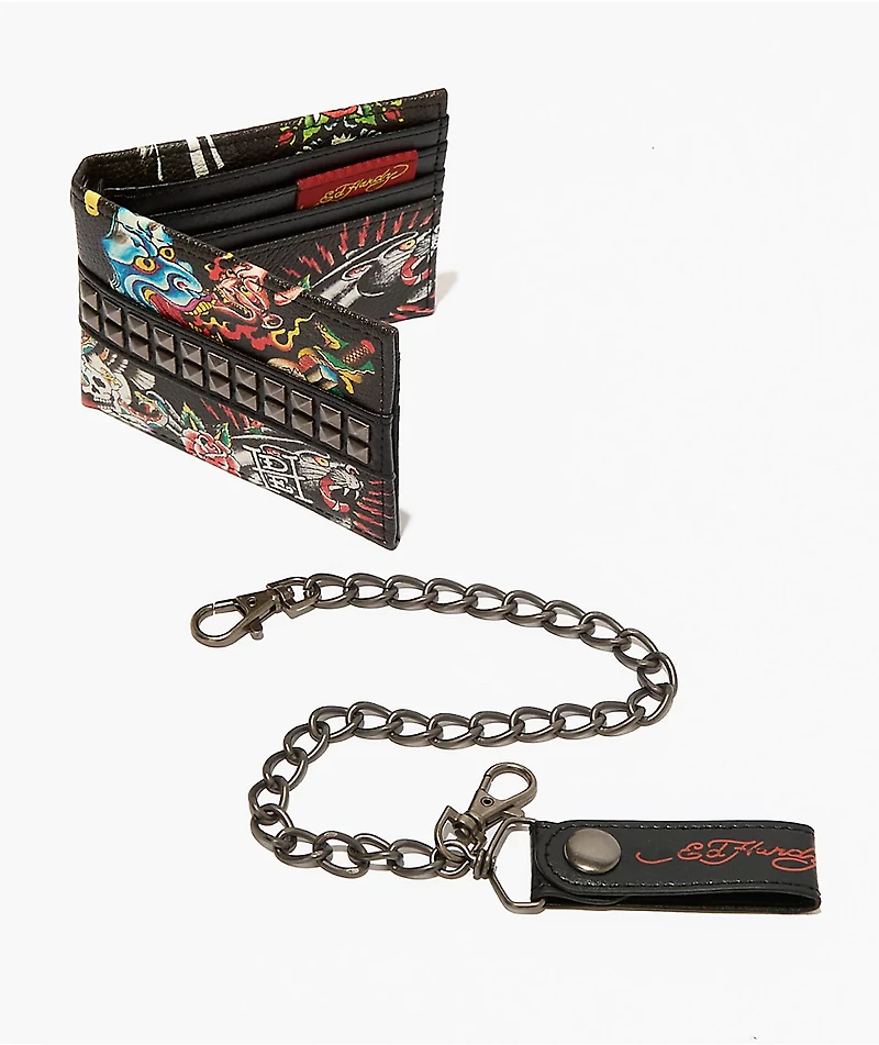 Ed Hardy Studded Chain Wallet