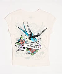 Ed Hardy Swallow Back Ivory T-Shirt