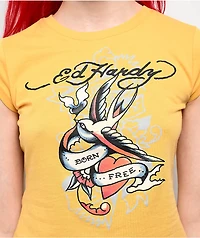 Ed Hardy Swallow Peach T-Shirt