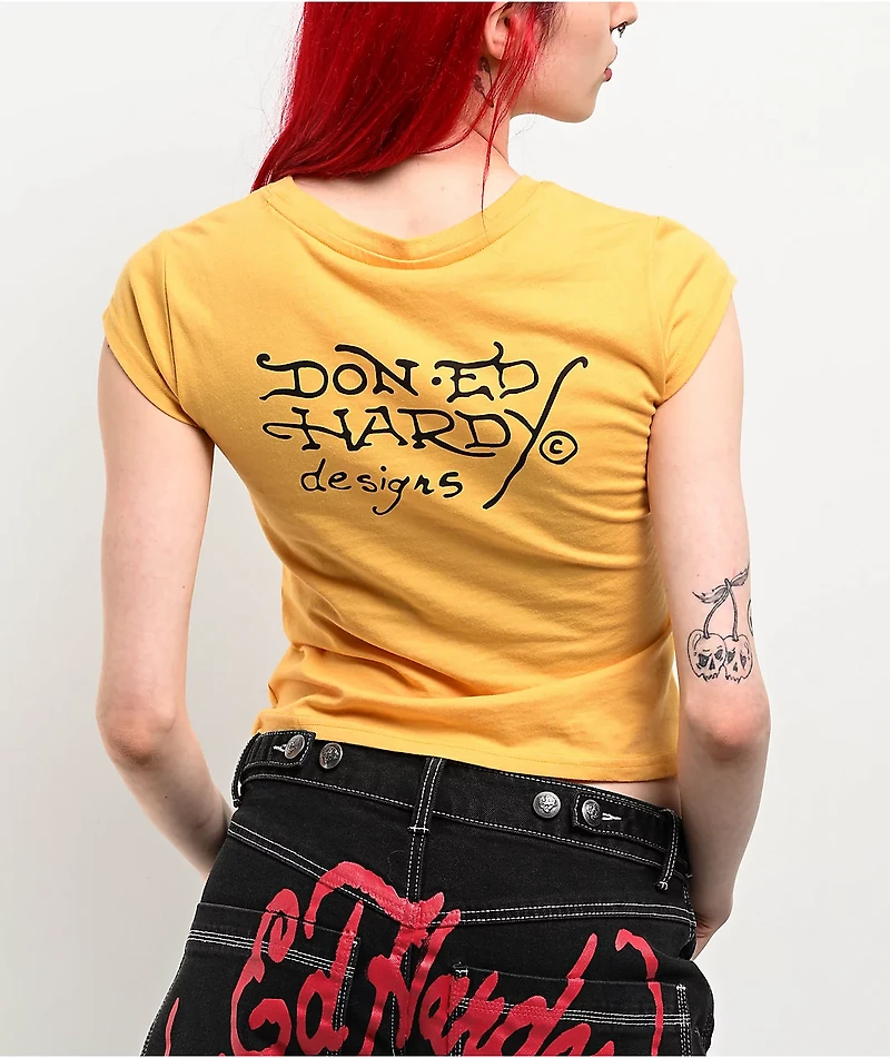 Ed Hardy Swallow Peach T-Shirt