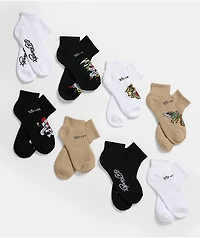 Ed Hardy Tattoo 8 Pack Ankle Socks