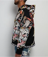 Ed Hardy Tattoo Collage Black Tapestry Hoodie