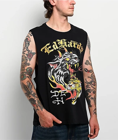 Ed Hardy Tiger Black Cutoff Tank Top