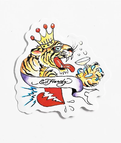 Ed Hardy Tiger Crown Sticker