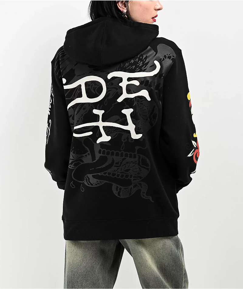 Ed Hardy Tiger Dagger Black Hoodie