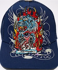Ed Hardy Tiger Flame Navy Trucker Hat