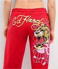 Ed Hardy Tiger Mountain Red Sweatpants