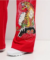 Ed Hardy Tiger Mountain Red Sweatpants