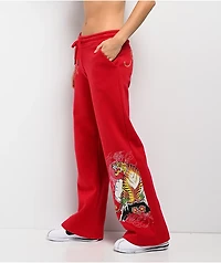 Ed Hardy Tiger Mountain Red Sweatpants