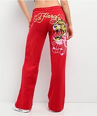 Ed Hardy Tiger Mountain Red Sweatpants