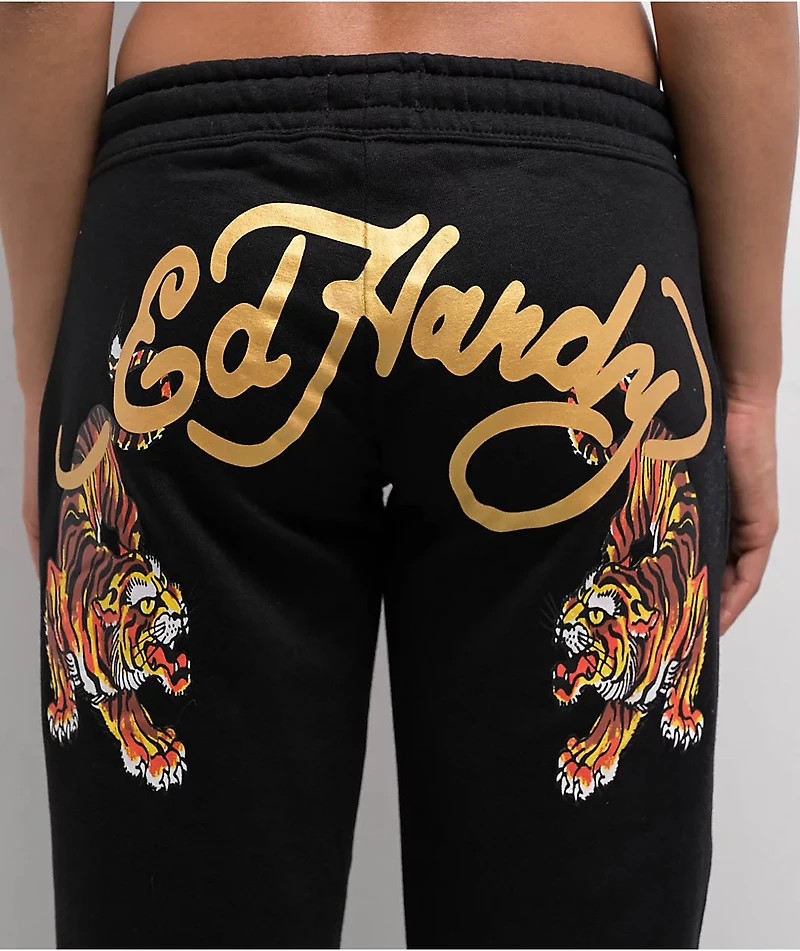 Ed Hardy Tigers Black Sweatpants