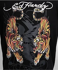 Ed Hardy Tigers Black Thermal Long Sleeve T-Shirt
