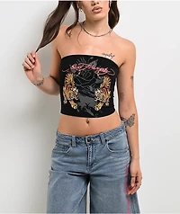 Ed Hardy Tigers Black Tube Top