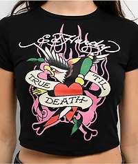 Ed Hardy True Eagle Black Crop T-Shirt