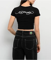 Ed Hardy True Eagle Black Crop T-Shirt