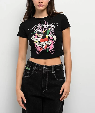 Ed Hardy True Eagle Black Crop T-Shirt