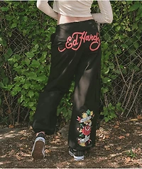 Ed Hardy True Love Black Cargo Parachute Pants
