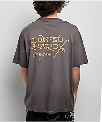 Ed Hardy Wing Skull Sunfade Grey T-Shirt