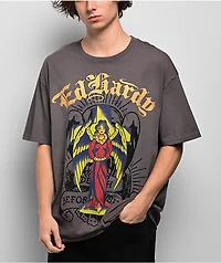 Ed Hardy Wing Skull Sunfade Grey T-Shirt
