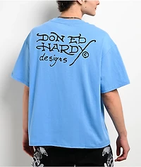 Ed Hardy Wolf Dice Rhinestone Blue T-Shirt