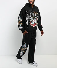 Ed Hardy x $AD BOYZ by Junior H Amor Y Veneno Black Baggy Sweatpants