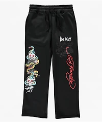 Ed Hardy x $AD BOYZ by Junior H Amor Y Veneno Black Baggy Sweatpants