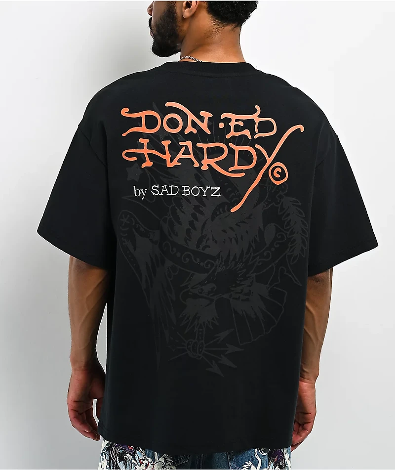 Ed Hardy x $AD BOYZ by Junior H Eagle Black T-Shirt