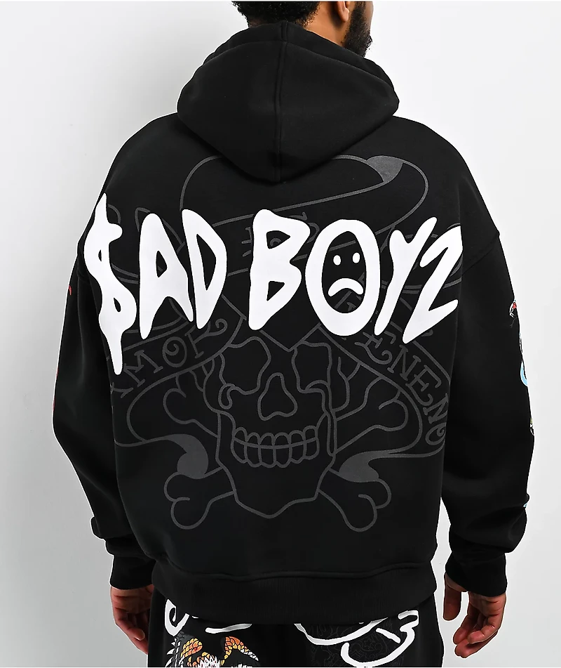 Ed Hardy x $AD BOYZ by Junior H Eagle Skull Black Hoodie
