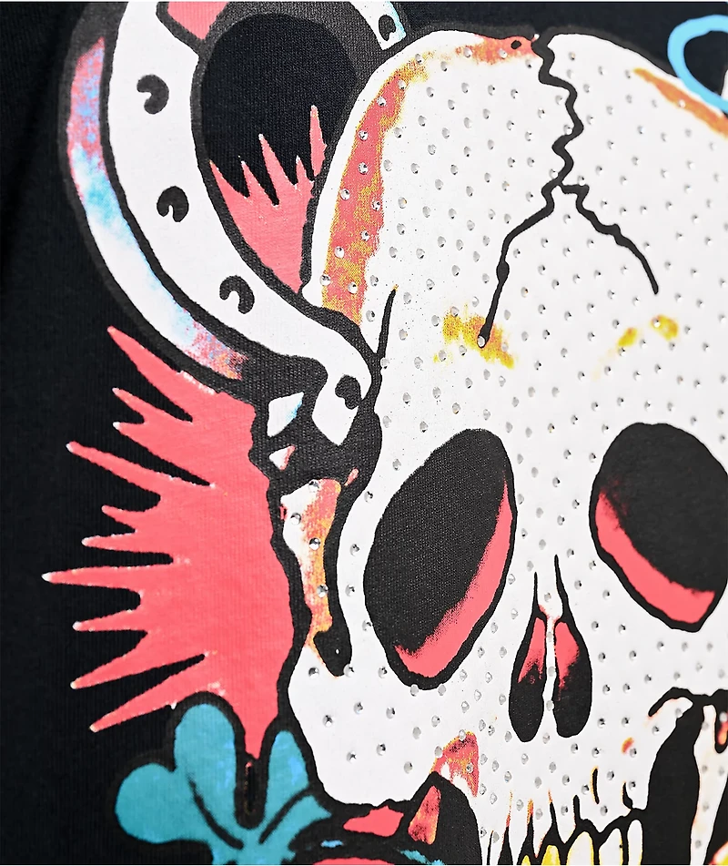 Ed Hardy x $AD BOYZ by Junior H Gamble Rhinestone Black Long Sleeve T-Shirt
