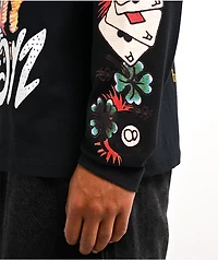 Ed Hardy x $AD BOYZ by Junior H Gamble Rhinestone Black Long Sleeve T-Shirt