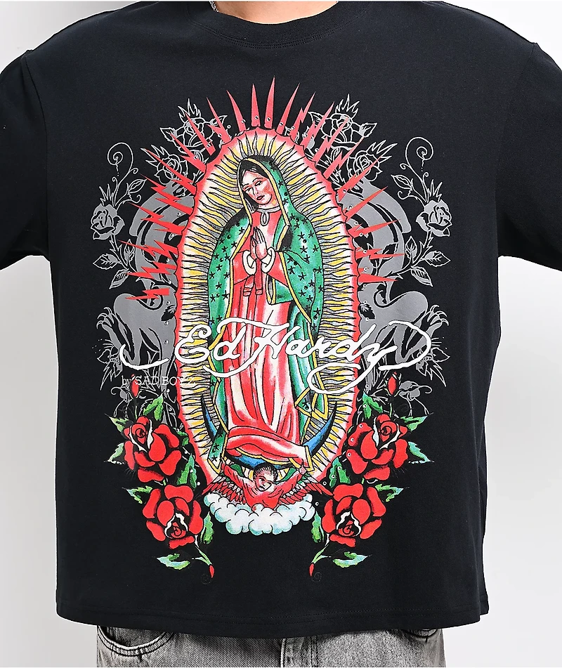Ed Hardy x $AD BOYZ by Junior H Mary Rhinestone Black T-Shirt