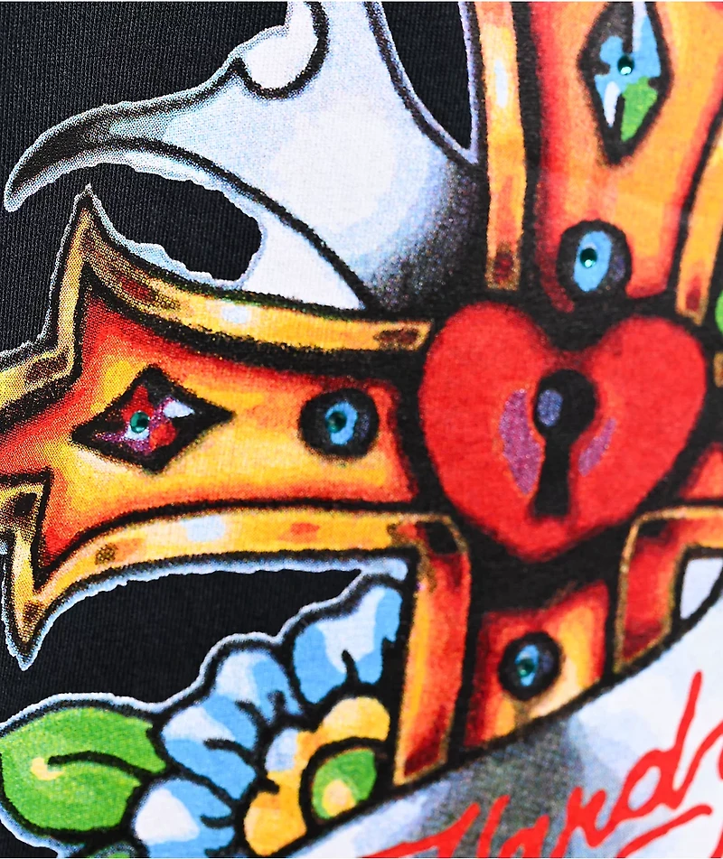 Ed Hardy x $AD BOYZ by Junior H Mary Rhinestone Black T-Shirt