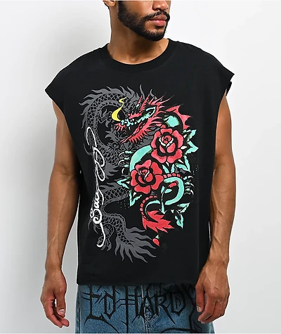 Ed Hardy x $AD BOYZ by Junior H Nuble Black Tank Top