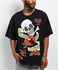 Ed Hardy x $AD BOYZ by Junior H Skulls Black T-Shirt
