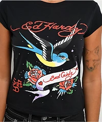 Ed Hardy x $AD BOYZ by Junior H Swallow Black T-Shirt