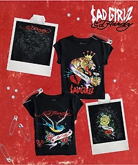 Ed Hardy x $AD BOYZ by Junior H Swallow Black T-Shirt