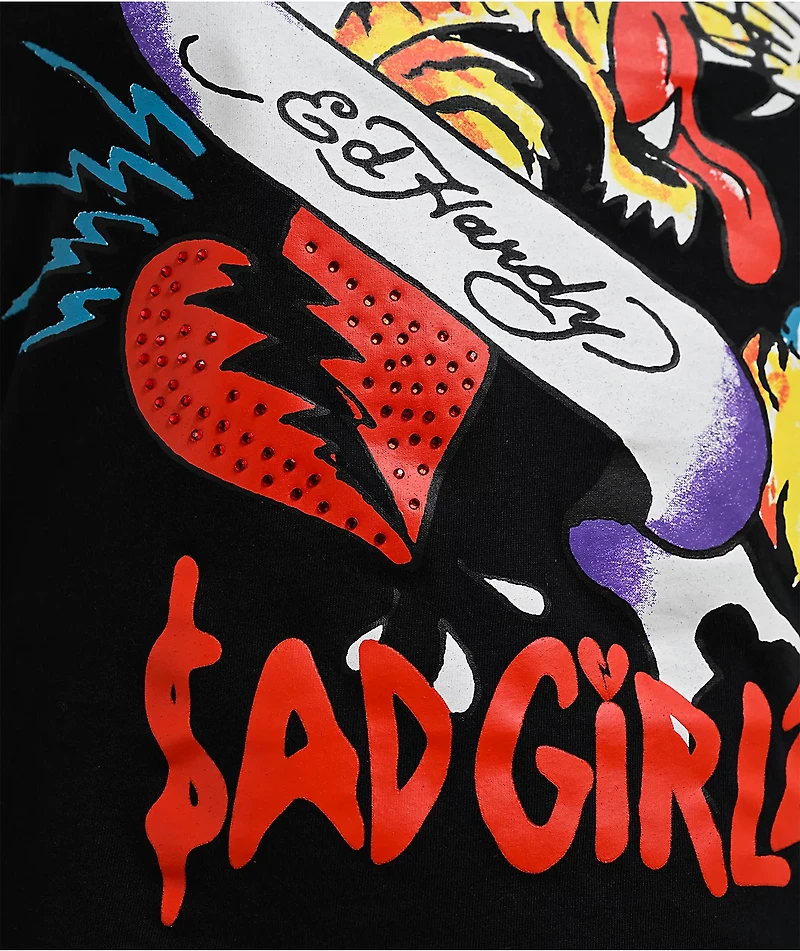 Ed Hardy x $AD BOYZ by Junior H Tiger Crown Black T-Shirt