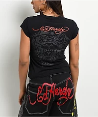 Ed Hardy x $AD BOYZ by Junior H Tiger Crown Black T-Shirt